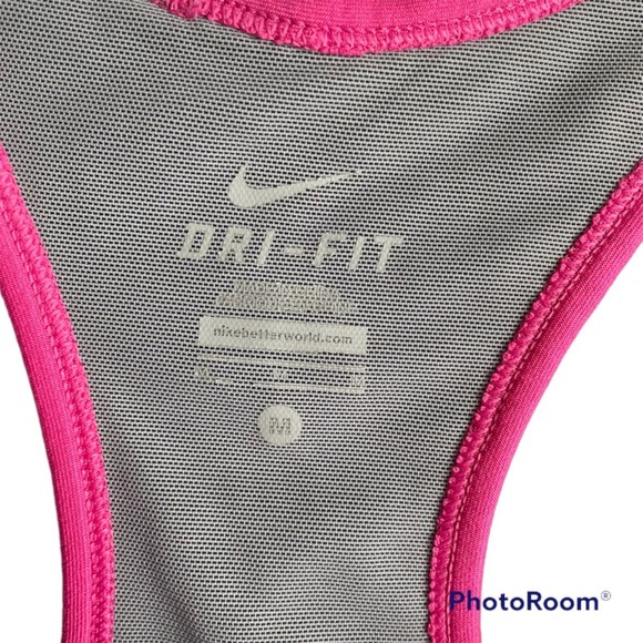Nike Dri-Fit Pink and Navy‎ Ladies Athletic Running Racerback Tank, M - Picture 3 of 5